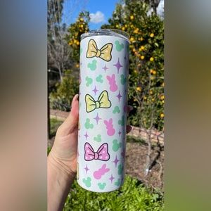Minnie Mouse bows bunnies spring shimmer tumbler 20oz